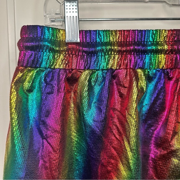 NWT Arjen Kroos Men's Metallic Holographic Shorts rainbow - Picture 8 of 12